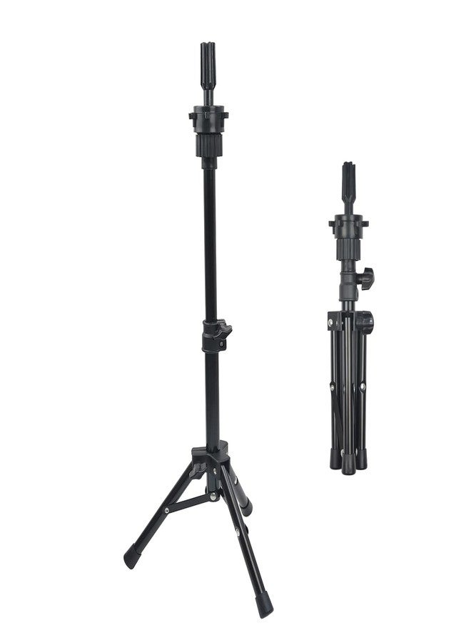 YTBYT Mini Wig Stand Tripod 25 Inch Adjustable Wig Head Stand Mannequin Head Stand for Cosmetology Hairdressing Training - Image 1